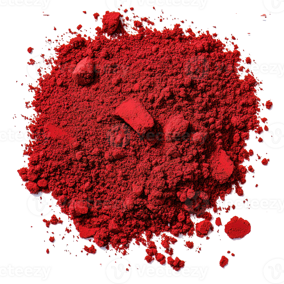Close-up of red pigment powder used in Sarah Smith studio practice